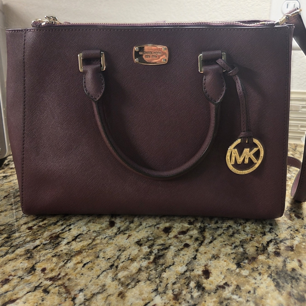 Michael Kors Plum Leather Satchel